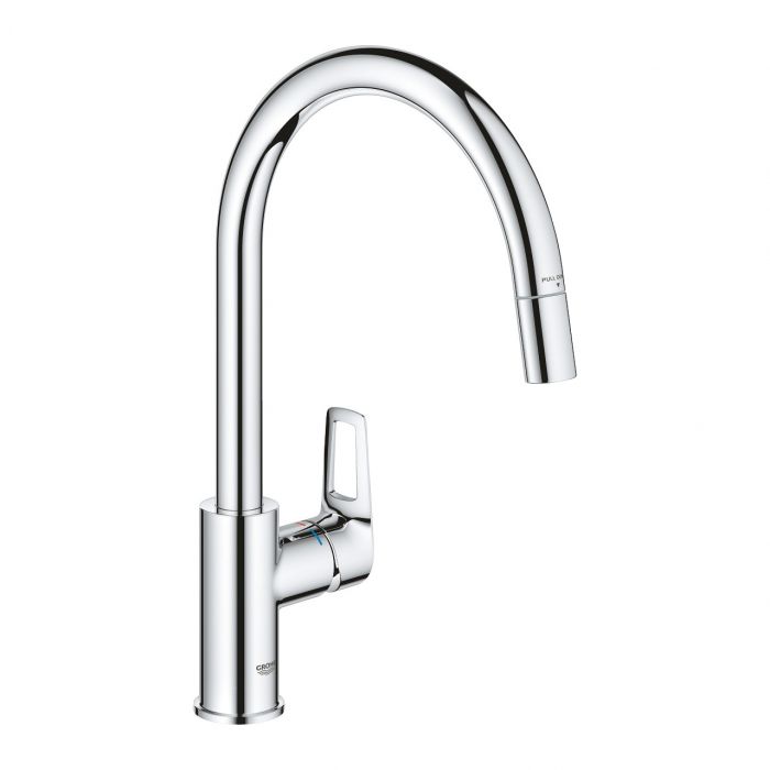 Bateria zlewozmywakowa stojąca GROHE BauLoop 1-uchwytowa 1-otworowa DN 15 chrom z obrotową wylewką | 30543000