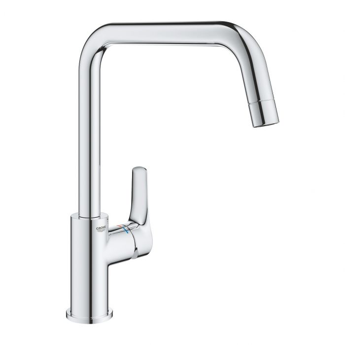 Bateria zlewozmywakowa stojąca GROHE Eurosmart 1-uchwytowa 1-otworowa DN 15 chrom z wysoką obrotową wylewką | 30567000
