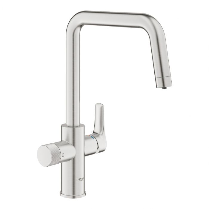 Bateria kuchenna stojąca filtrująca GROHE Blue Pure Eurosmart 1-uchwytowa 1-otworowa stal nierdzewna obrotowa wylewka | 30583DC0