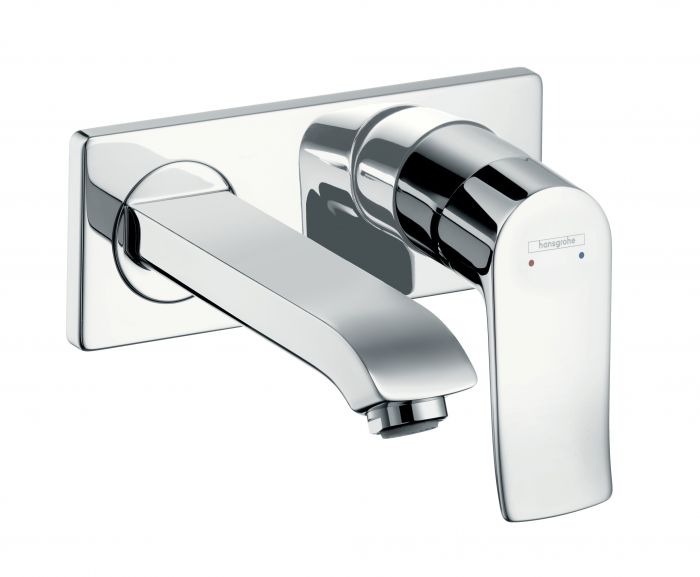 Bateria umywalkowa ścienna HANSGROHE Metris 1-uchwytowa 2-otworowa chrom zawiera: Single lever basin mixer for concealed installation wall-mounted | 31085000