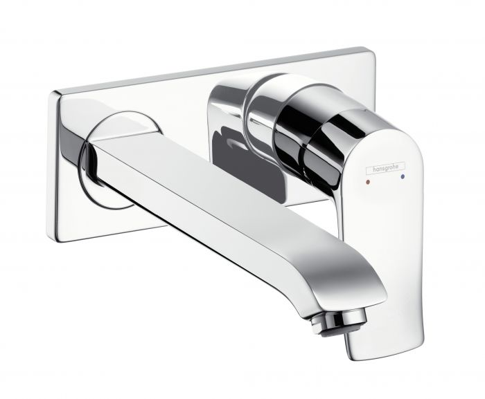 Bateria umywalkowa ścienna HANSGROHE Metris 1-uchwytowa 2-otworowa chrom zawiera: Single lever basin mixer for concealed installation wall-mounted | 31086000