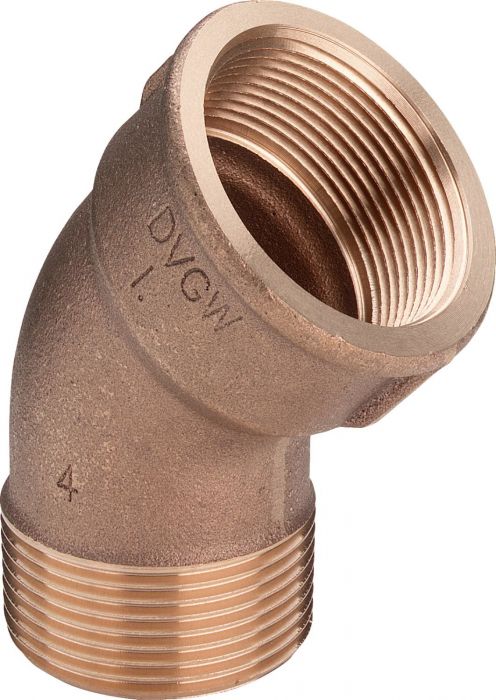 Łuk gwintowany 45° z brązu GZ x GW 3/4" 3121