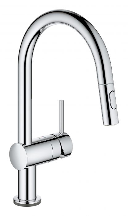 Bateria zlewozmywakowa stojąca elektroniczna GROHE Minta Touch 1-uchwytowa 1-otworowa mosiężna DN 15 chrom z wyciąganą obrotową wylewka C | 31358002
