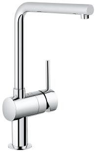 Minta bateria zlewozmywakowa stojąca 1-uchwytowa 1-otworowa z obrotową wylewką L SilkMove głowica ceramiczna 46 mm zasięg wylewki 210 mm DN 15 chrom