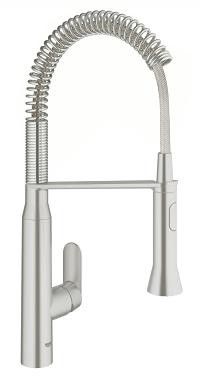 K7 bateria zlewozmywakowa stojąca 1-uchwytowa 1-otworowa z obrotową wylewką 140° SilkMove głowica ceramiczna 35 mm, Long-Life Shine mosiężna zasięg wylewki 234 mm DN 15 stal nierdzewna