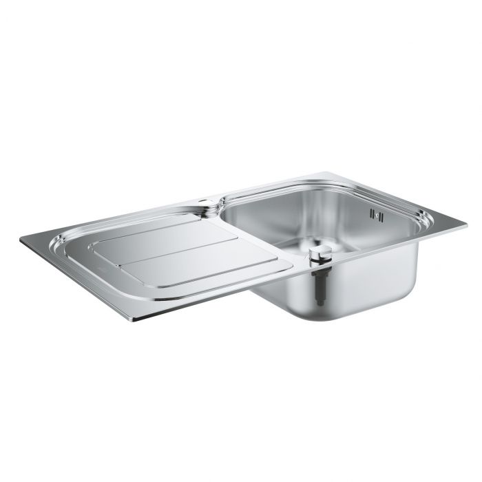 Zlewozmywak 1-komorowy z ociekaczem GROHE K300 45-S 860 x 500 mm | 31563SD0