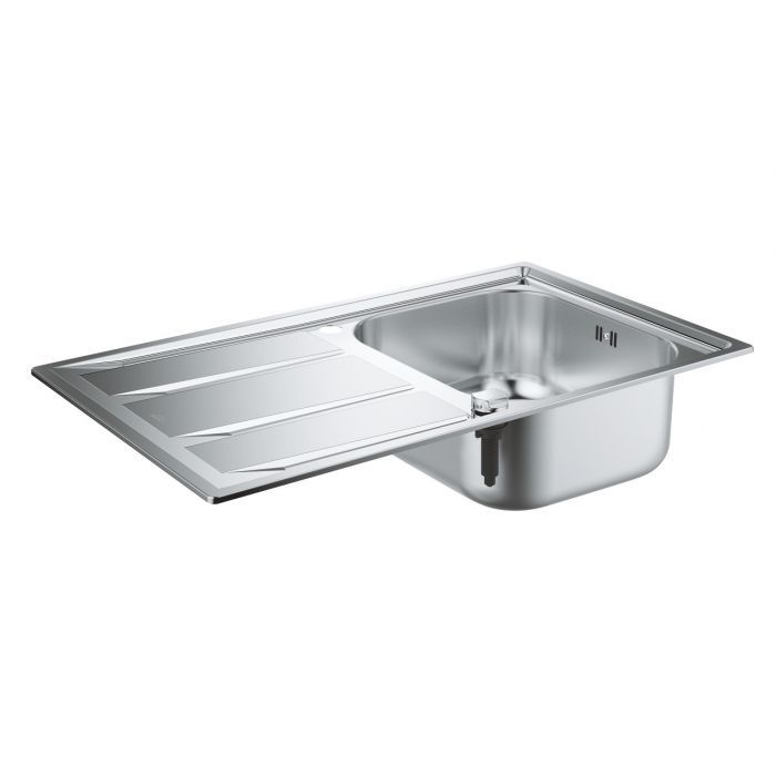 Zlewozmywak 1-komorowy z ociekaczem GROHE K400 45-S 860 x 500 mm | 31566SD0