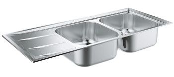 Zlewozmywak 2-komorowy z ociekaczem GROHE K400 1160 x 500 mm | 31587SD0