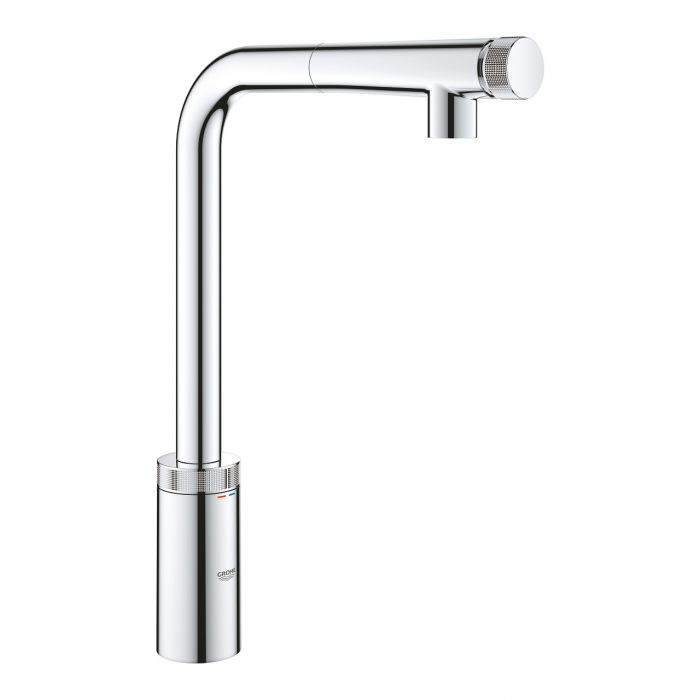 Bateria zlewozmywakowa stojąca GROHE Minta SmartControl 1-otworowa mosiężna chrom z wyciąganą obrotową wylewką 140° | 31613000