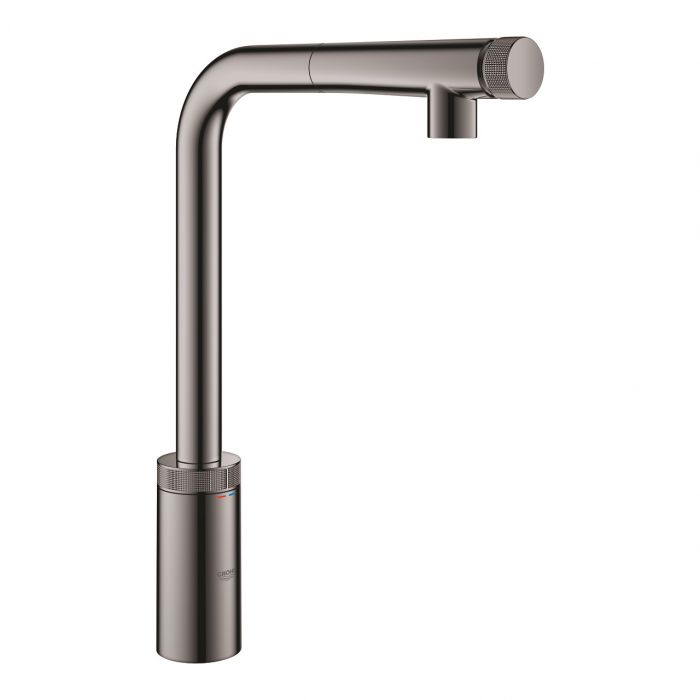 Bateria zlewozmywakowa stojąca GROHE Minta SmartControl 1-otworowa hard graphite z wyciąganą obrotową wylewką 140 st. | 31613A00