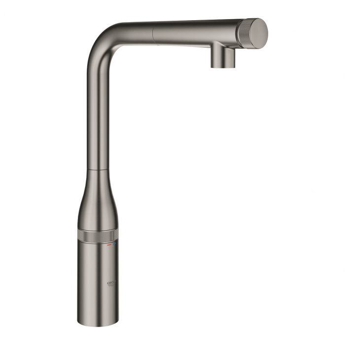 Bateria kuchenna stojąca GROHE Essence SmartControl 1-uchwytowa 1-otworowa brushed hard graphite z wyciąganą obrotową wylewką | 31615AL0