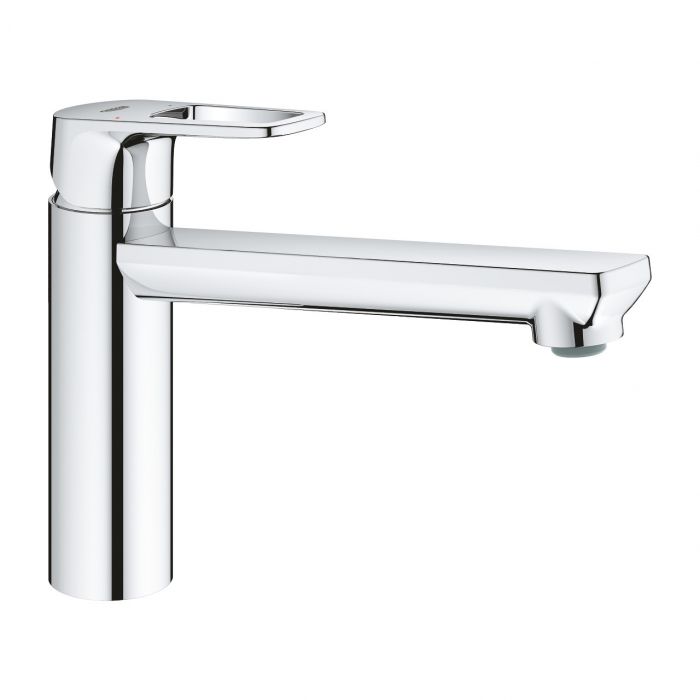 Bateria zlewozmywakowa stojąca średnia GROHE BauLoop 1-uchwytowa 1-otworowa mosiężna DN 15 chrom z obrotową wylewką 140° z perlatorem | 31706000