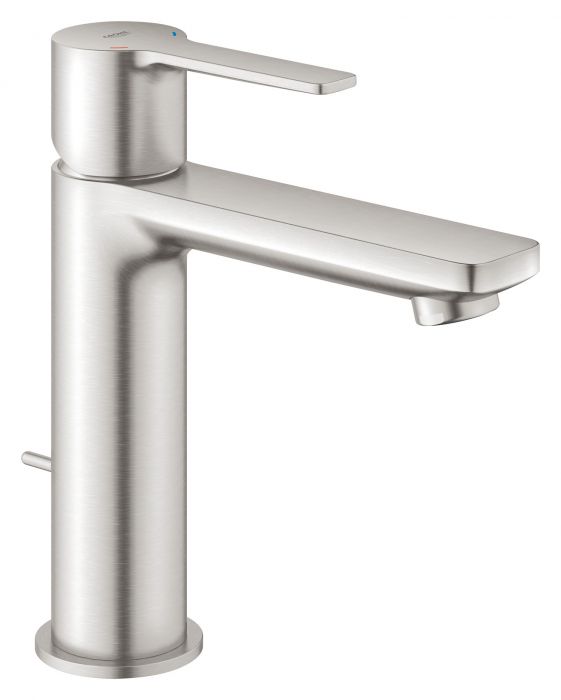 Bateria umywalkowa stojąca GROHE Lineare 1-uchwytowa 1-otworowa mosiężna DN 15 stal nierdzewna | 32114DC1