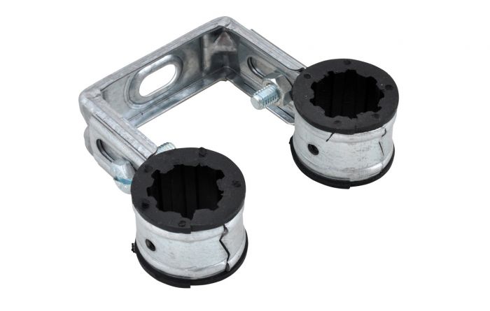 Obejma podwójna regulowana BIS Duplo z okładziną 1/2" 22 mm
