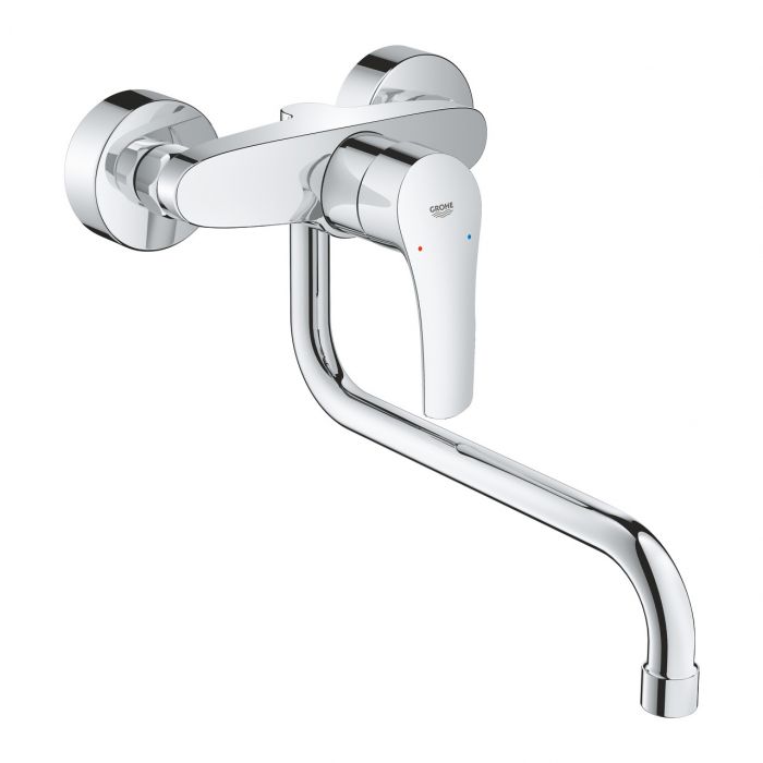 Bateria zlewozmywakowa ścienna GROHE Eurosmart 1-uchwytowa 2-otworowa mosiężna DN 15 chrom  | 32224003