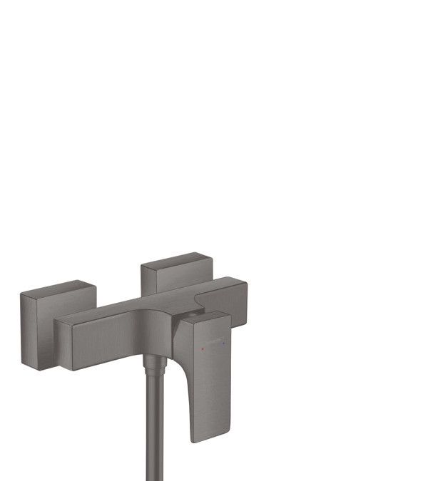 Bateria prysznicowa ścienna HANSGROHE Metropol 1-uchwytowa 2-otworowa mosiężna czarny chrom szczotkowany | 32560340