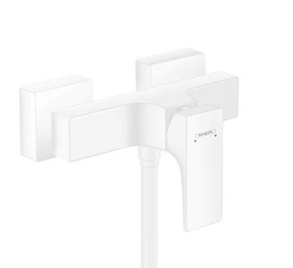 Bateria prysznicowa ścienna HANSGROHE Metropol 1-uchwytowa 2-otworowa mosiężna biała mat | 32560700