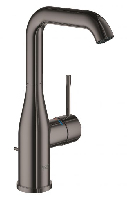 Bateria umywalkowa stojąca GROHE Essence 1-uchwytowa 1-otworowa mosiężna DN 15 hard graphite z obrotową wylewką z ogranicznikiem obrotu | 32628A01