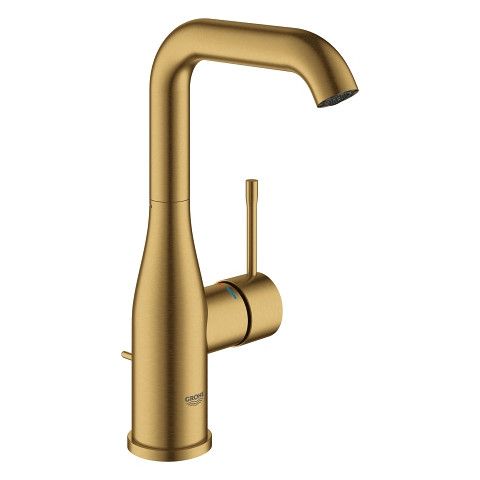 Bateria umywalkowa stojąca GROHE Essence 1-uchwytowa 1-otworowa mosiężna DN 15 brushed cool sunrise z obrotową wylewką z ogranicznikiem obrotu | 32628GN1