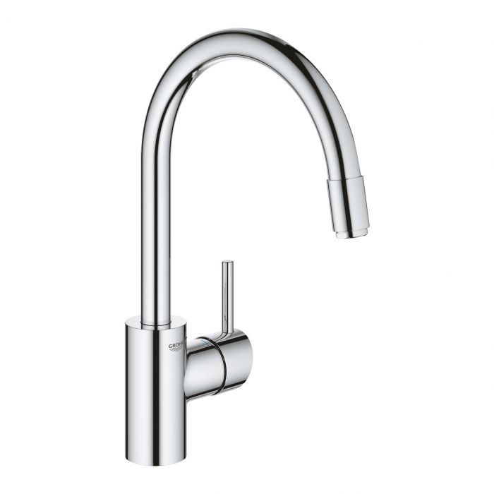 Bateria kuchenna stojąca wysoka GROHE Concetto 1-uchwytowa 1-otworowa DN 15 chrom z wyciąganą obrotową wylewką 360° | 32663003