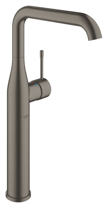 Bateria umywalkowa stojąca GROHE Essence 1-uchwytowa 1-otworowa do umywalek wolnostojących mosiężna DN 15 brushed hard graphite z obrotową wylewką z perlatorem i ogranicznikiem obrotu | 32901AL1
