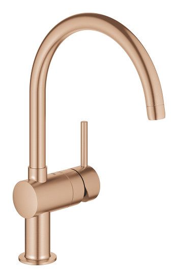 Bateria zlewozmywakowa stojąca GROHE Minta 1-uchwytowa 1-otworowa brushed warm sunset z obrotową wylewką C | 32917DL0