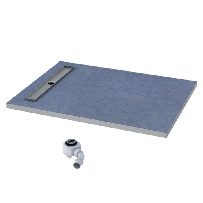 Brodzik STABILSOUND kwadratowy podpłytkowy 100 x 100 cm SCHEDPOL BASE w zestawie szybkoprzepływowy syfon | 10003OLKBSL