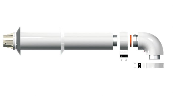 Zestaw kominowy standard z kolanem DN 60/100 1 m