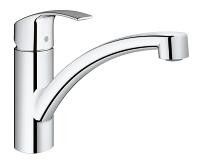 Eurosmart bateria zlewozmywakowa stojąca 1-uchwytowa 1-otworowa z obrotową wylewką 140° Long-Life Shine, SilkMove, EcoJoy mosiężna zasięg wylewki 226 mm DN 15 chrom