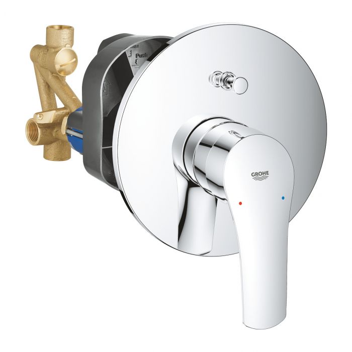 Bateria wannowa ścienna przełącznik: wanna/prysznic GROHE 1-uchwytowa chrom | 33305003