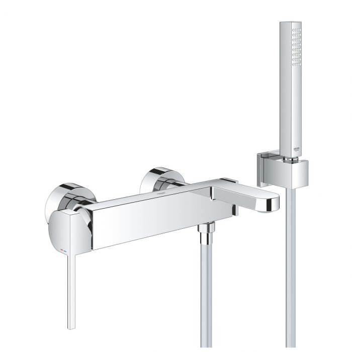 Bateria wannowa ścienna GROHE Plus 1-uchwytowa 2-otworowa mosiężna chrom | 33547003