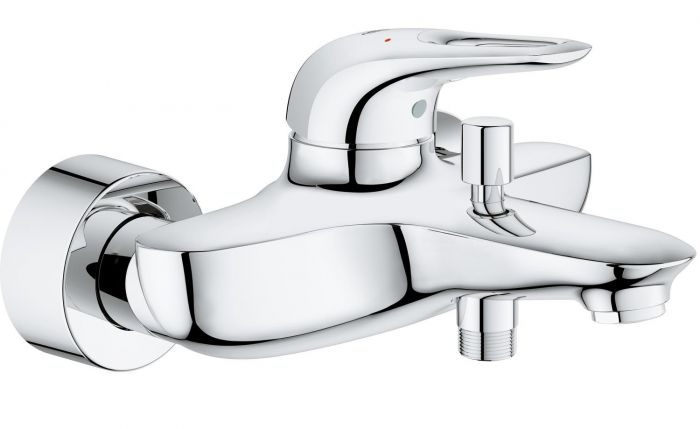 Bateria wannowa ścienna GROHE Eurostyle 1-uchwytowa 2-otworowa mosiężna chrom | 33591003