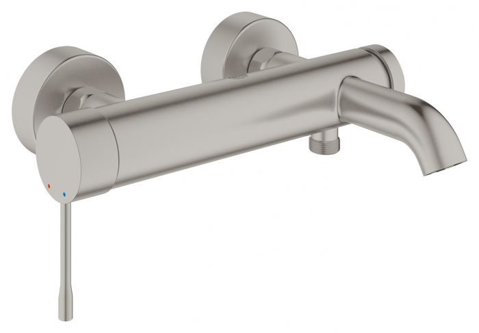 Bateria wannowa ścienna GROHE Essence 1-uchwytowa 2-otworowa mosiężna stal nierdzewna  | 33624DC1