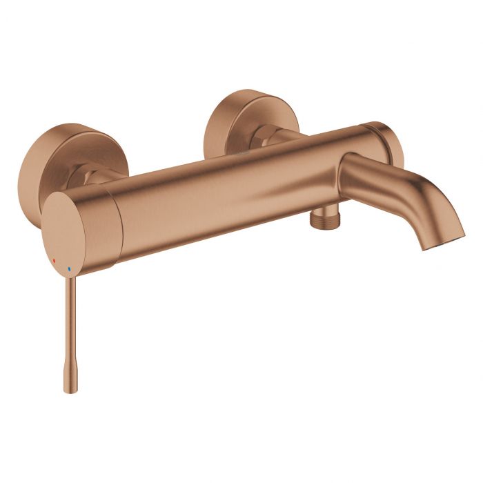 Bateria wannowa ścienna GROHE Essence 1-uchwytowa 2-otworowa mosiężna brushed warm sunset | 33624DL1