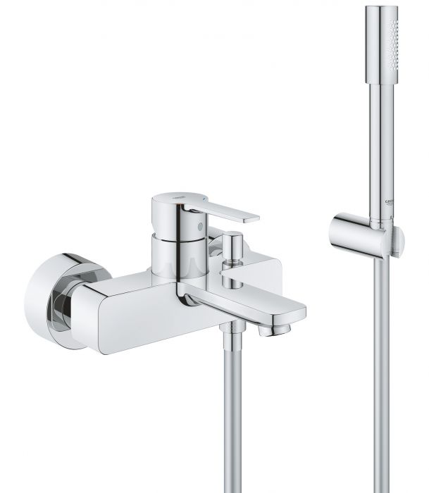 Bateria wannowa ścienna GROHE Lineare 1-uchwytowa 2-otworowa mosiężna chrom | 33850001