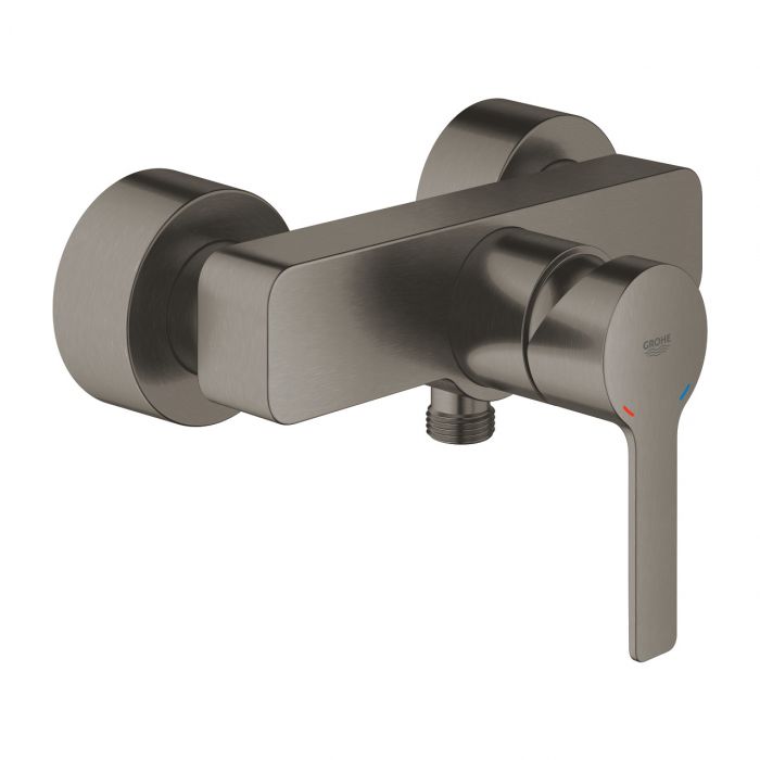 Bateria prysznicowa ścienna GROHE Lineare 1-uchwytowa 2-otworowa mosiężna brushed hard graphite  | 33865AL1