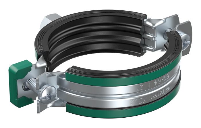 Obejma stalowa, ocynkowana elektrolitycznie pojedyncza BIS KSB2 z okładziną EPDM 1/2" 20-23 mm M8/M10