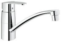 Eurostyle Cosmopolitan bateria zlewozmywakowa stojąca 1-uchwytowa 1-otworowa z obrotową wylewką 140° Long-Life Shine, SilkMove głowica ceramiczna 35 mm mosiężna zasięg wylewki 242 mm DN 15 chrom