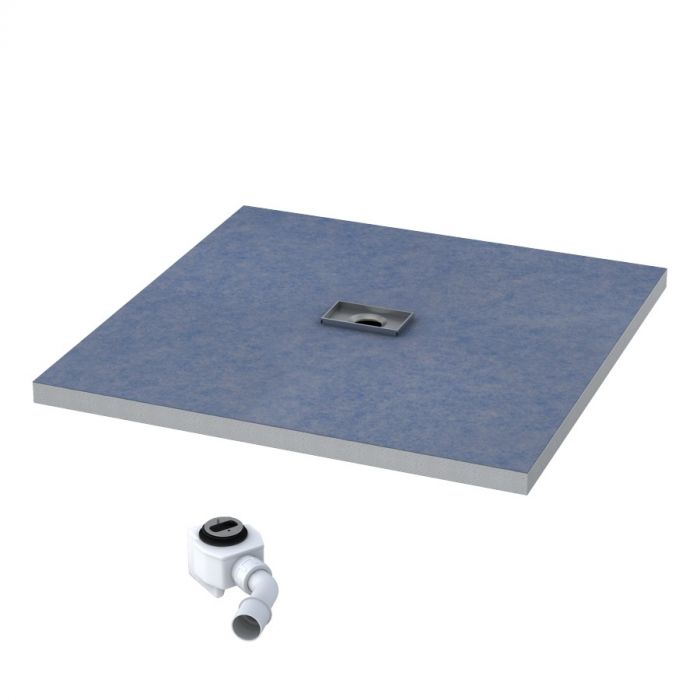 Brodzik STABILSOUND kwadratowy podpłytkowy 90 x 90 cm SCHEDPOL SHORTLINE w zestawie szybkoprzepływowy syfon | 10002OP