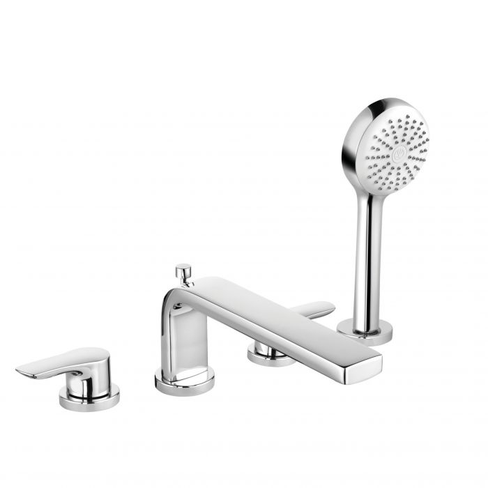 Bateria wannowo-natryskowa KLUDI PURE&SOLID 2-uchwytowa 4-otworowa mosiężna chrom | 344230575