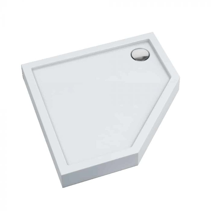 Brodzik akrylowy STABILSOUND pięciokątny 90 x 90 x 12 cm SCHEDPOL COMPETIA NEW zintegrowany z podstawą Stabilsound Plus® oraz zabudowany w całości estetycznym panelem biały | 34698