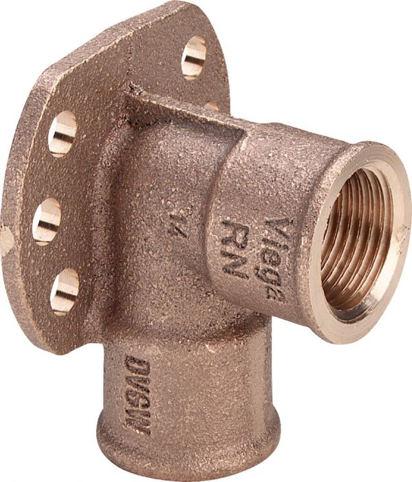 Kolano z brązu gwintowane 90° naścienne GW 1/2" 3471 