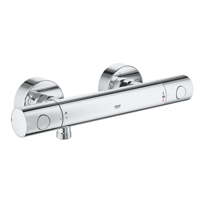 Bateria prysznicowa ścienna z termostatem GROHE Grohtherm 800 Cosmopolitan 2-uchwytowa 2-otworowa DN 15 chrom | 34765000