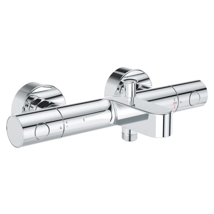 Bateria wannowa ścienna termostatyczna GROHE Grohtherm 800 Cosmopolitan 2-uchwytowa 2-otworowa mosiężna DN 15 chrom | 34766000