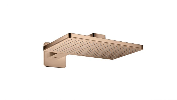 Deszczownica prysznicowa prostokątny z ramieniem prysznicowym i rozetami 460 x 300 mm HANSGROHE ShowerSolutions czerwone złoto polerowany | 35274300
