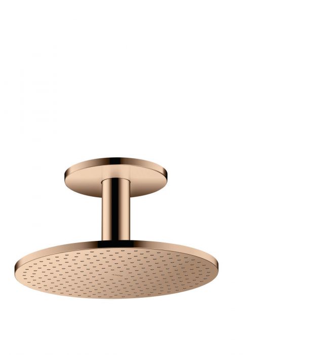 Głowica prysznicowa okrągły 1-strumieniowa R300 HANSGROHE Axor ShowerSolutions 300 19 l/min z przyłączem sufitowym czerwone złoto polerowane | 35301300