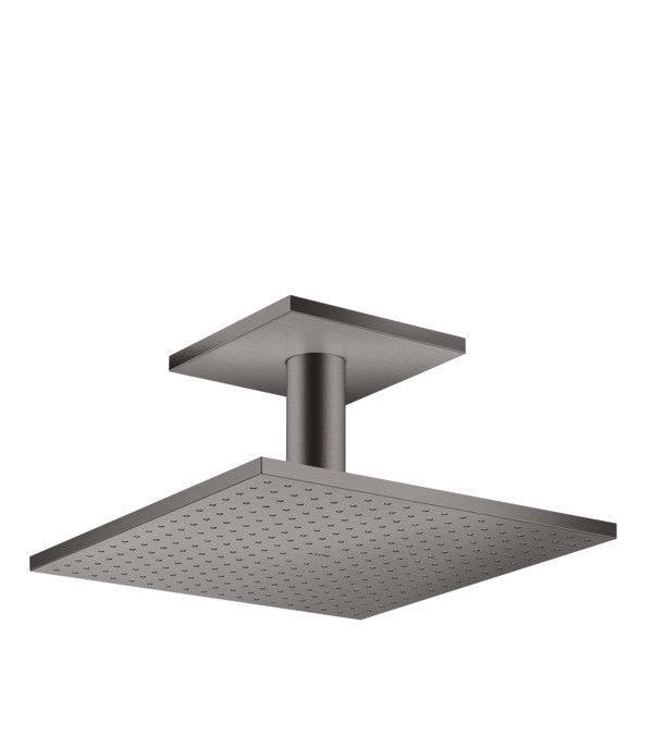 Głowica prysznicowa okrągły 2-strumieniowa 300 x 300 mm HANSGROHE Axor ShowerSolutions z przyłączem sufitowym 100 mm czarny chrom szczotkowany | 35320340