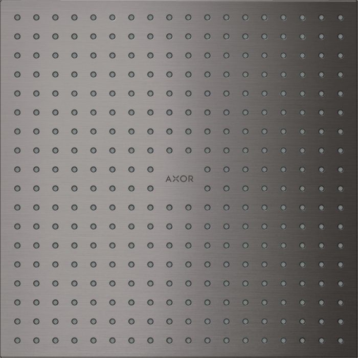 Głowica prysznicowa kwadratowy 2-strumieniowa 300 x 300 mm HANSGROHE Axor ShowerSolutions podtynkowa strumień: PowderRain, Intense PowderRain czarny chrom szczotkowany  | 35321340