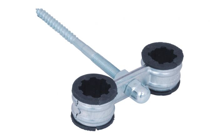 Obejma stalowa, ocynkowana podwójna BIS z okładziną EPDM 3/8" 18 mm