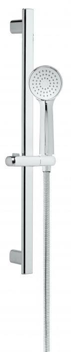 Siena zestaw prysznicowy chrom w komplecie: drążek 600 mm, słuchawka 1-funkcyjna 80 mm, wąż 1750 mm